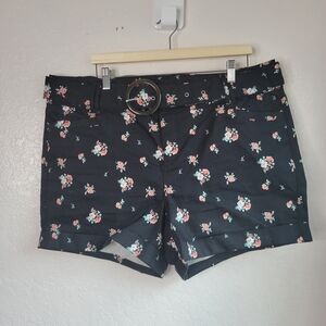 Torrid Black and Pink High Waist Shorts with Chic Motifs